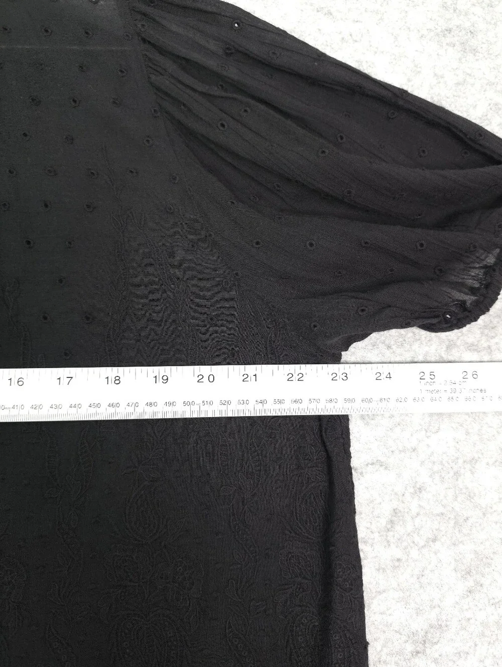 Ulla Johnson Black Sheer Swiss Dot Ruffle Neck Blouse